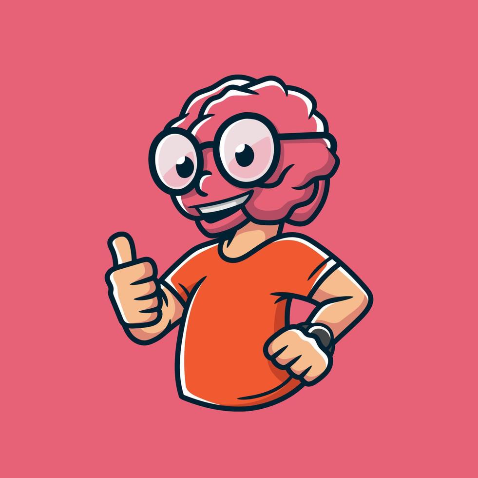 Little Brain Kid Cartoon Character vector
