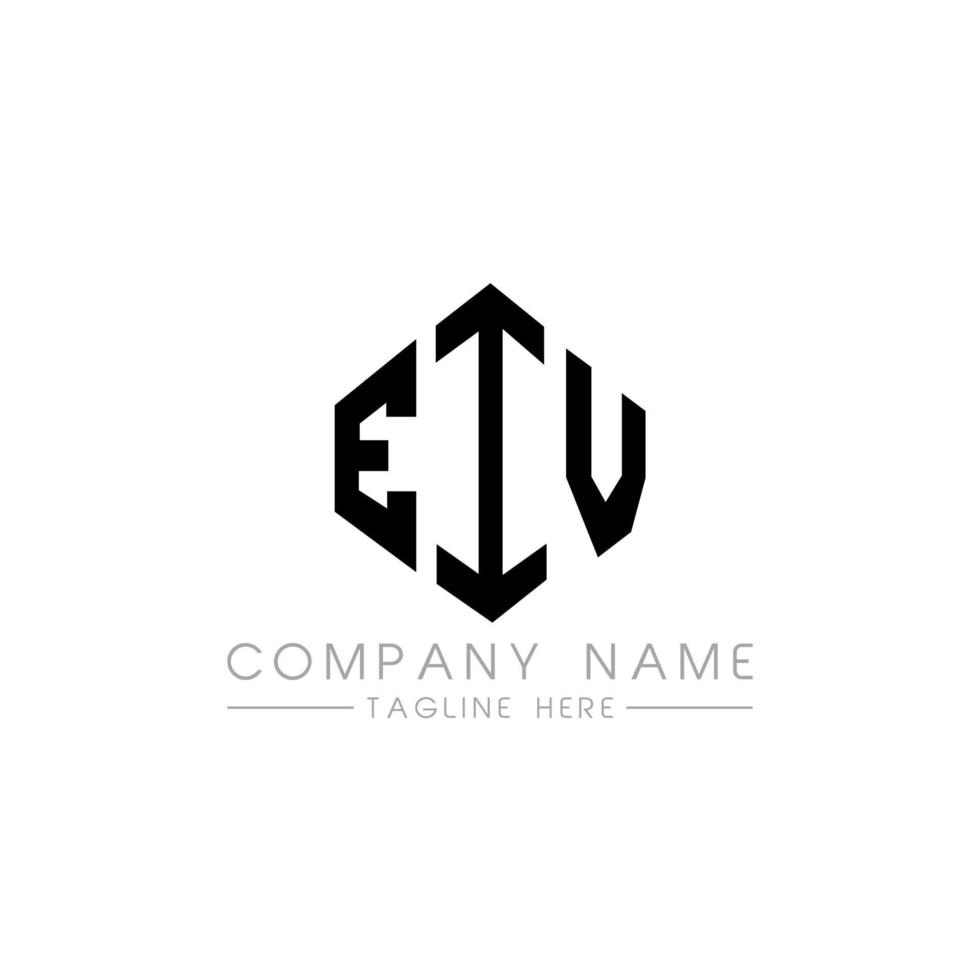EIV letter logo design with polygon shape. EIV polygon and cube shape logo design. EIV hexagon vector logo template white and black colors. EIV monogram, business and real estate logo.