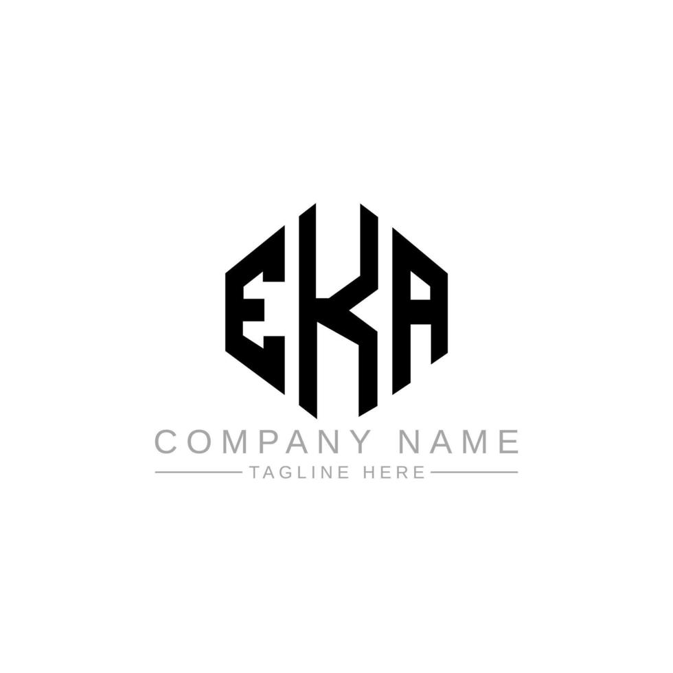 EKA letter logo design with polygon shape. EKA polygon and cube shape logo design. EKA hexagon vector logo template white and black colors. EKA monogram, business and real estate logo.