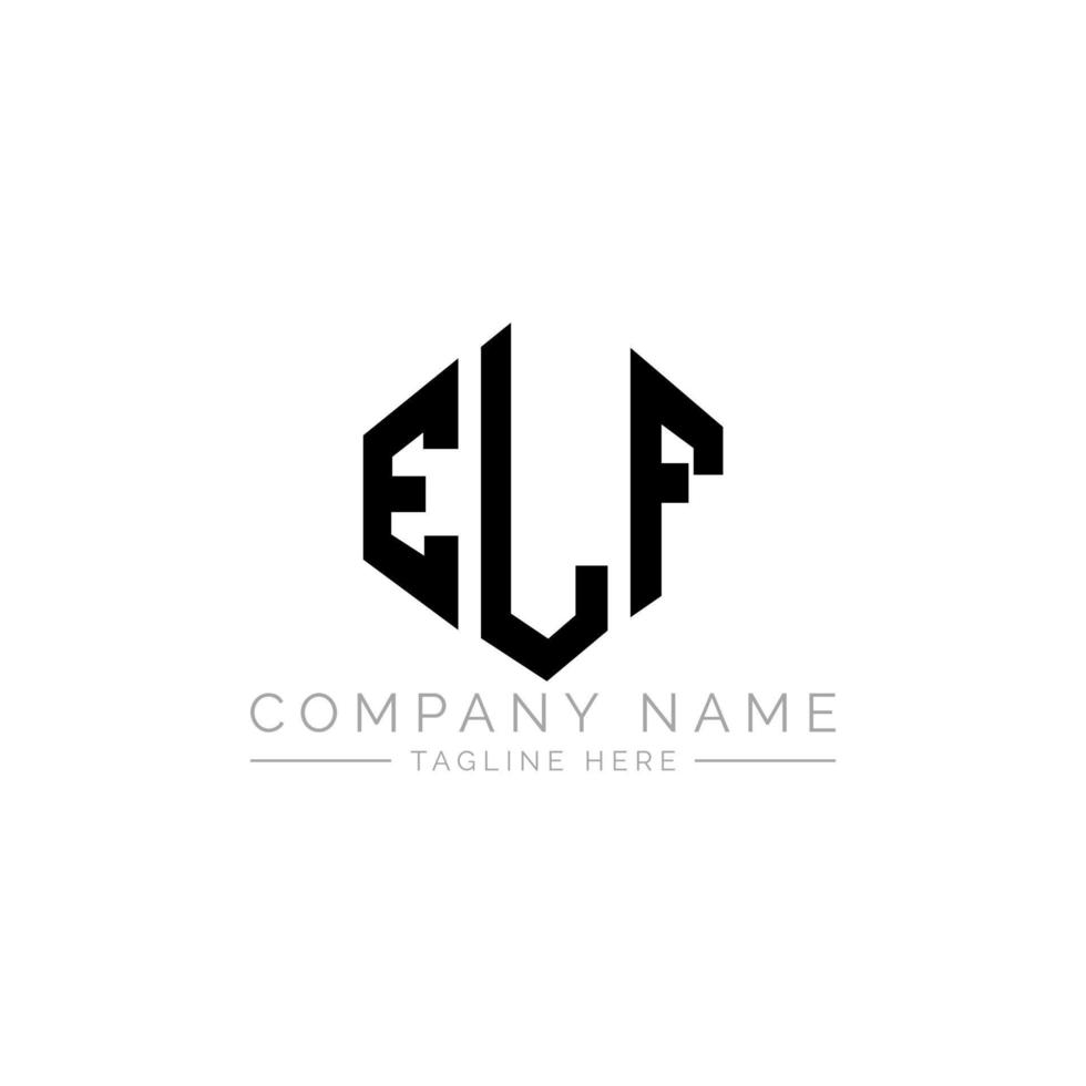 diseño de logotipo de letra elfo con forma de polígono. diseño de logotipo en forma de cubo y polígono elfo. elfo hexágono vector logo plantilla colores blanco y negro. monograma elfo, logotipo empresarial y inmobiliario.