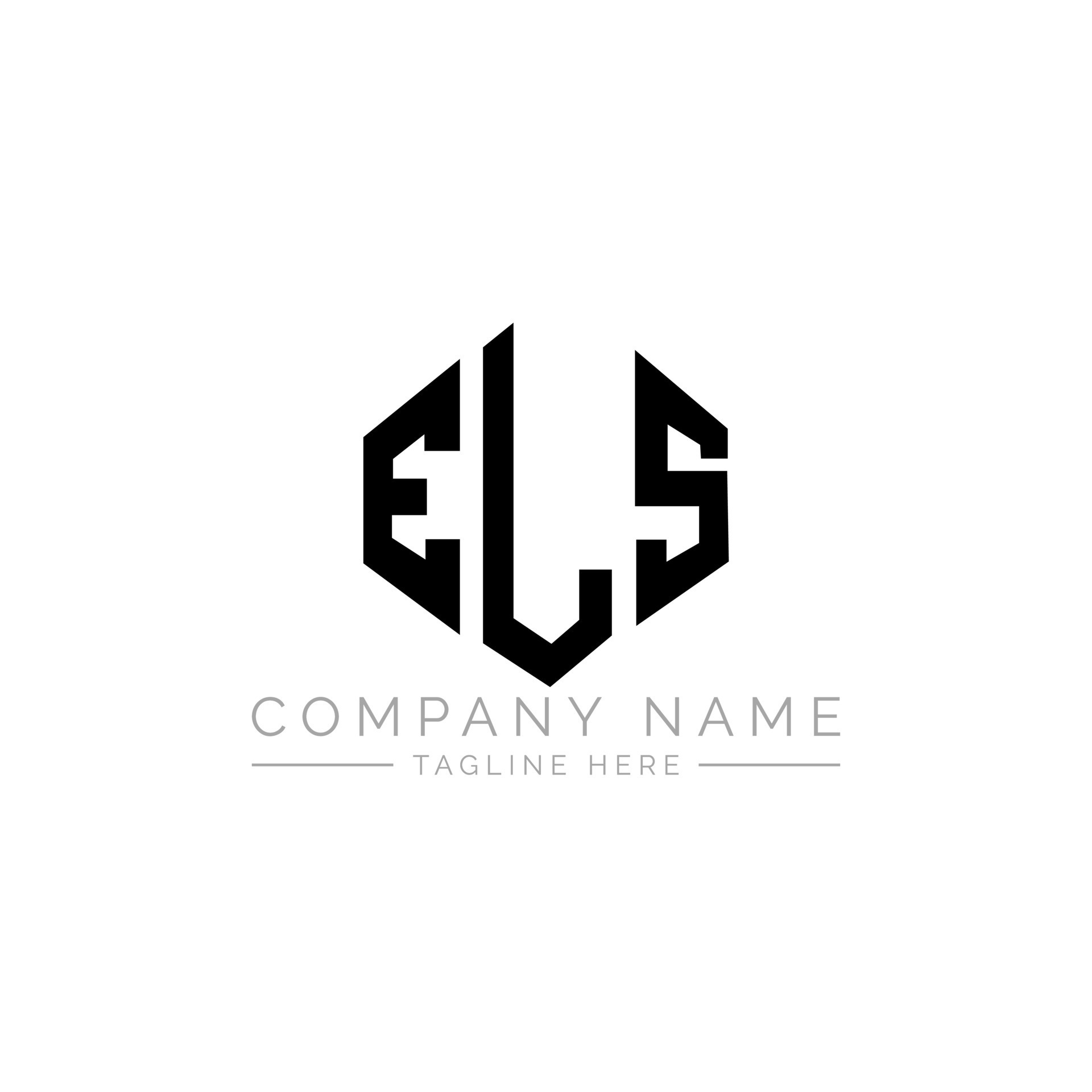 ELS letter logo design with polygon shape. ELS polygon and cube shape