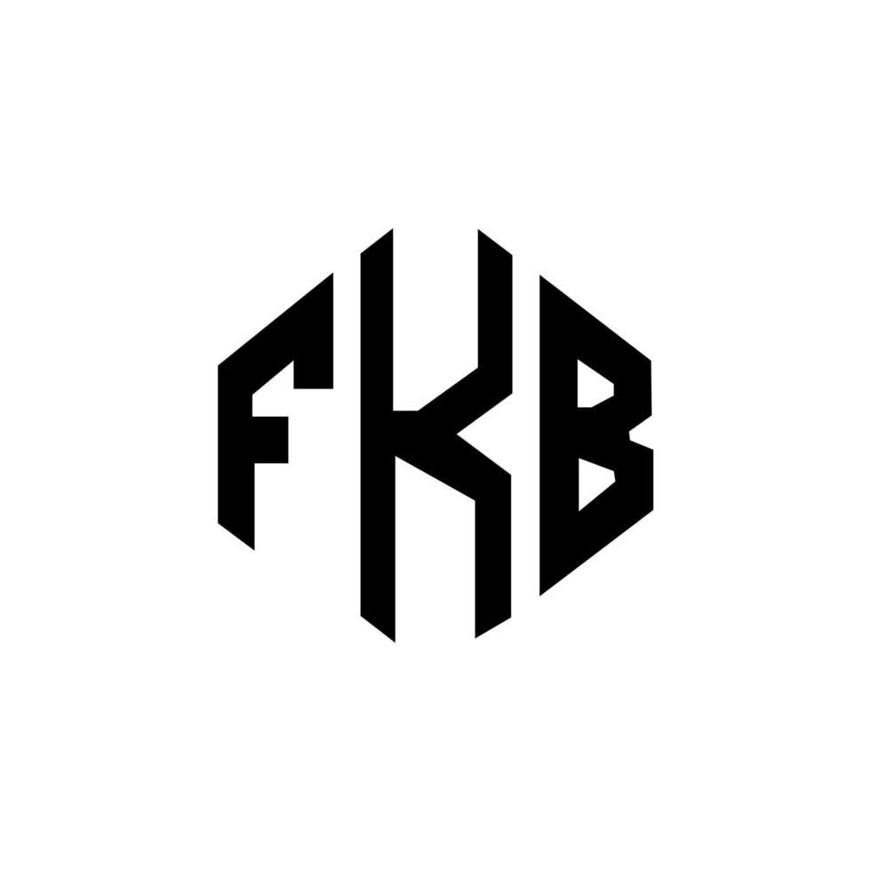 diseño de logotipo de letra fkb con forma de polígono. diseño de logotipo de forma de cubo y polígono fkb. fkb hexágono vector logo plantilla colores blanco y negro. Monograma fkb, logotipo empresarial y inmobiliario.
