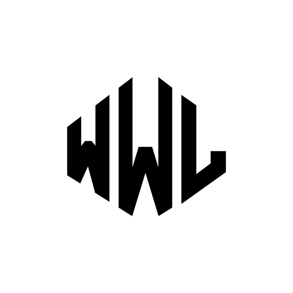 WWL letter logo design with polygon shape. WWL polygon and cube shape logo design. WWL hexagon vector logo template white and black colors. WWL monogram, business and real estate logo.