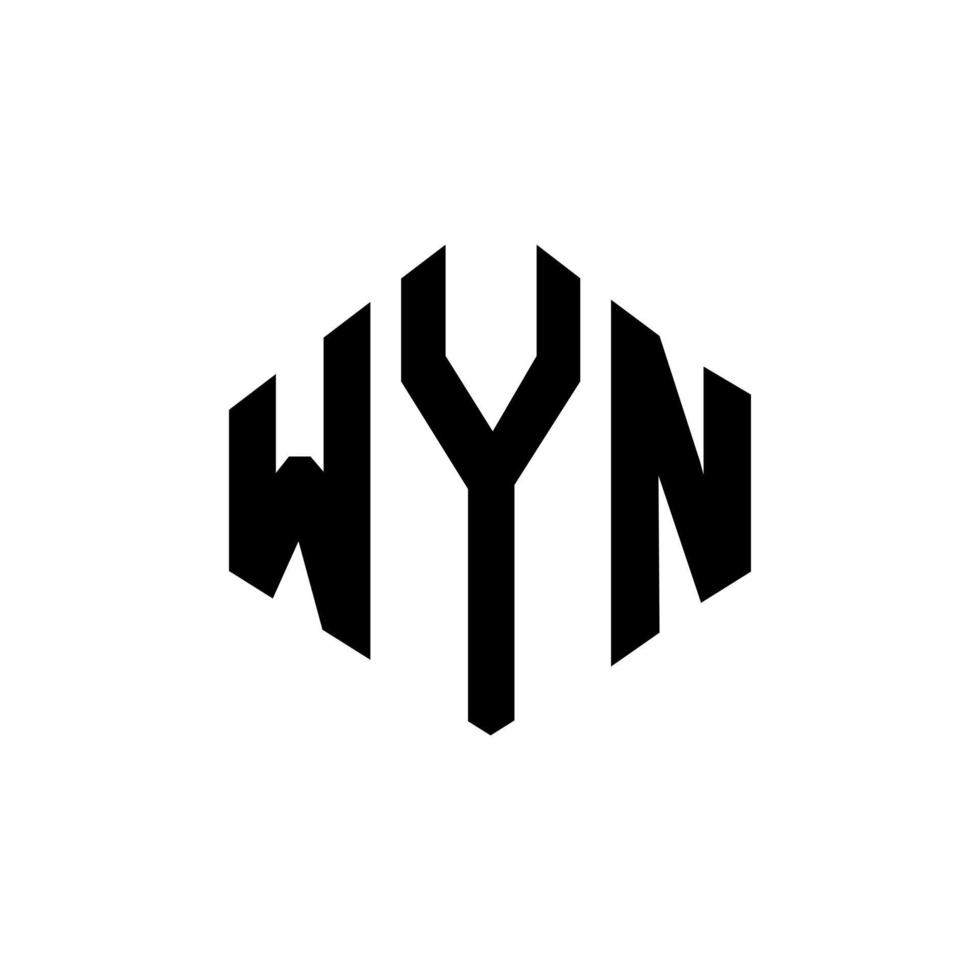 diseño de logotipo de letra wyn con forma de polígono. diseño de logotipo en forma de cubo y polígono wyn. Wyn hexágono vector logo plantilla colores blanco y negro. monograma wyn, logotipo comercial y inmobiliario.