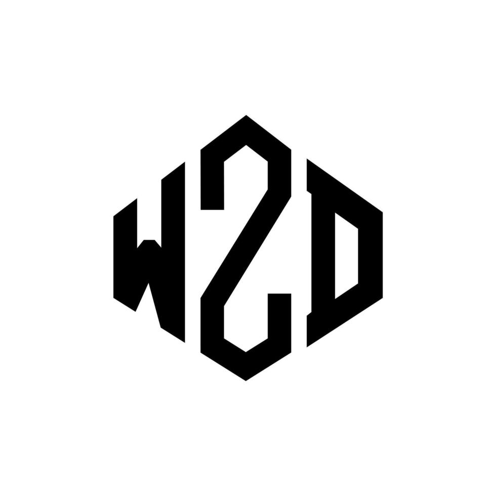 diseño de logotipo de letra wzd con forma de polígono. diseño de logotipo en forma de cubo y polígono wzd. wzd hexágono vector logo plantilla colores blanco y negro. monograma wzd, logotipo comercial e inmobiliario.