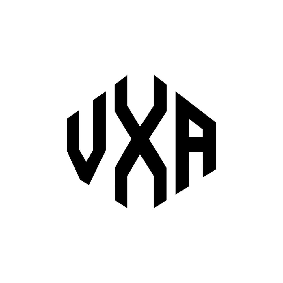 diseño de logotipo de letra vxa con forma de polígono. diseño de logotipo en forma de cubo y polígono vxa. Plantilla de logotipo vectorial hexagonal vxa colores blanco y negro. monograma vxa, logotipo comercial e inmobiliario. vector