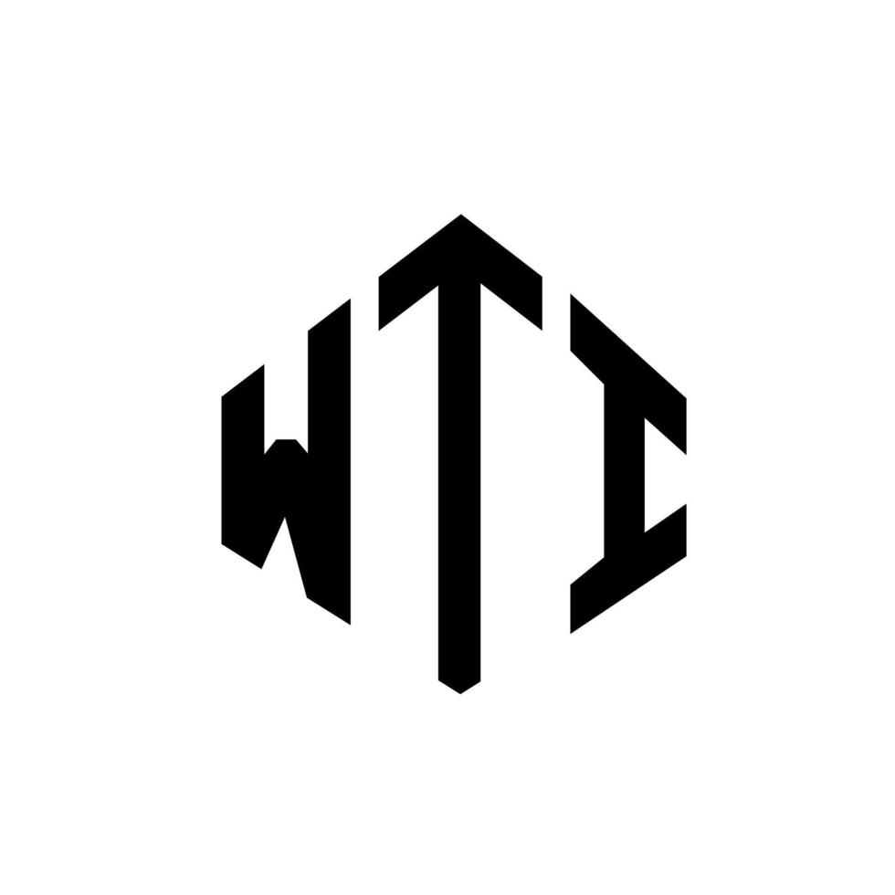 diseño de logotipo de letra wti con forma de polígono. wti polígono y diseño de logotipo en forma de cubo. wti hexágono vector logo plantilla colores blanco y negro. monograma wti, logotipo comercial e inmobiliario.