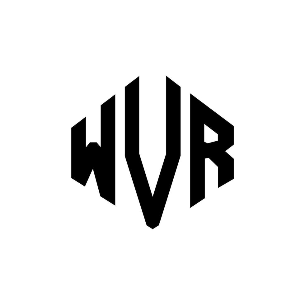 WVR letter logo design with polygon shape. WVR polygon and cube shape logo design. WVR hexagon vector logo template white and black colors. WVR monogram, business and real estate logo.