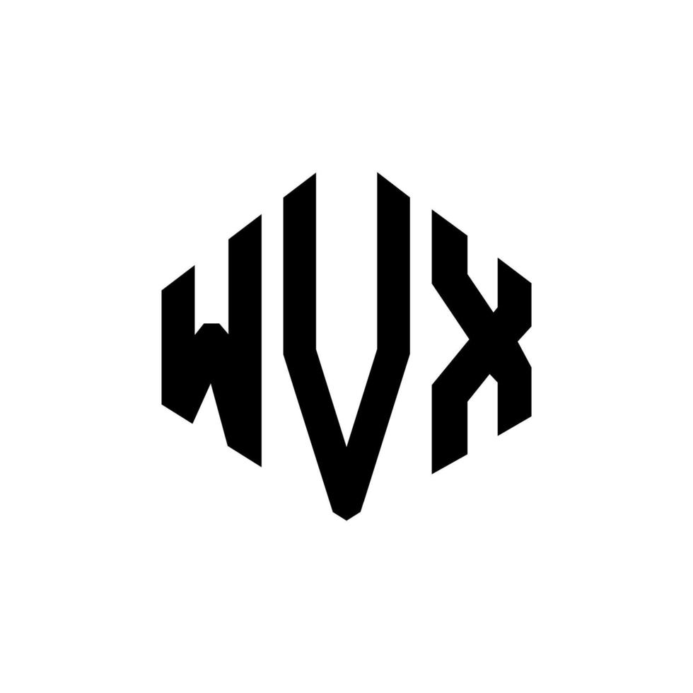 diseño de logotipo de letra wvx con forma de polígono. diseño de logotipo en forma de cubo y polígono wvx. wvx hexagon vector logo plantilla colores blanco y negro. Monograma wvx, logotipo comercial e inmobiliario.