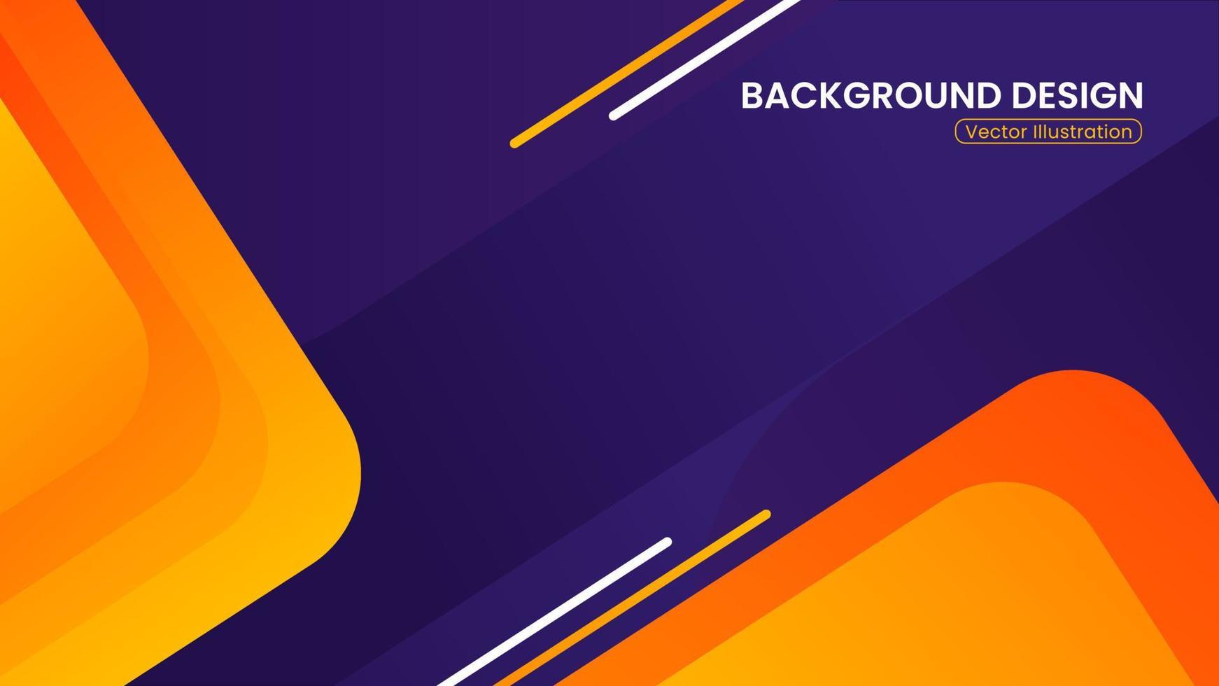 Modern background design with purple tones and orange gradient vector