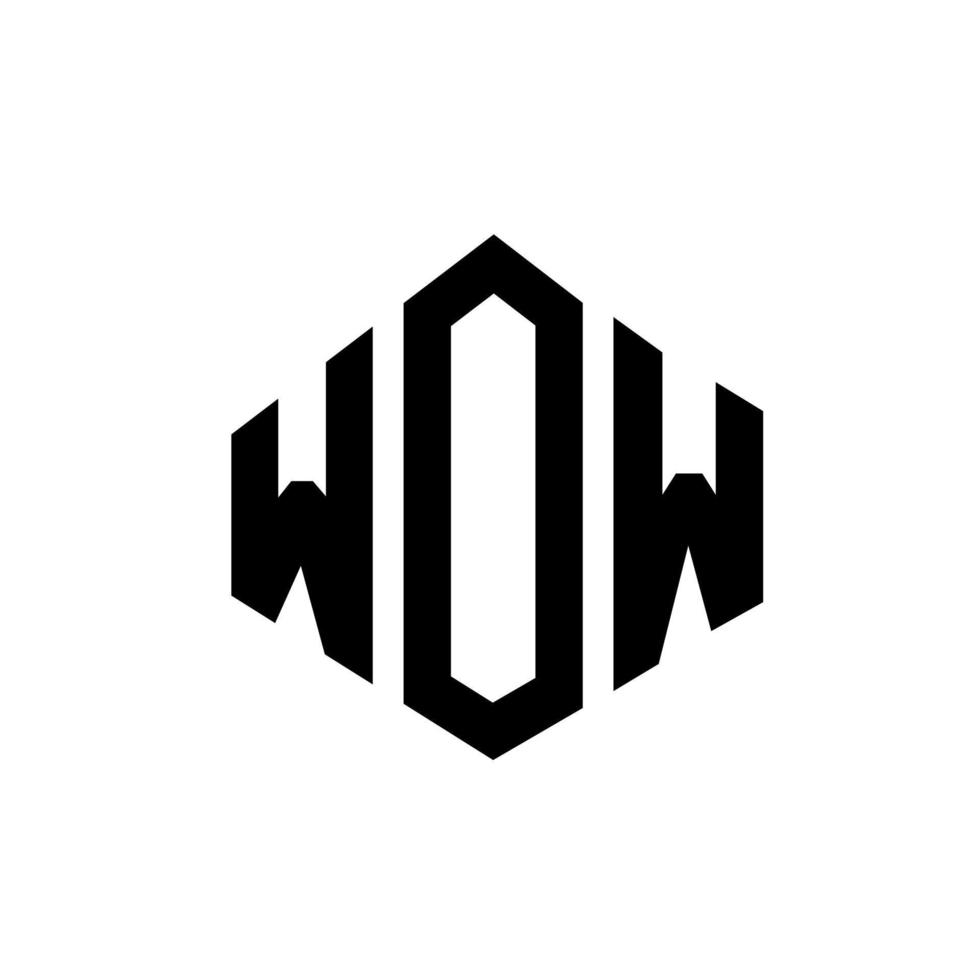 diseño de logotipo de letra wow con forma de polígono. wow diseño de logotipo en forma de polígono y cubo. wow hexágono vector logo plantilla colores blanco y negro. wow monograma, logotipo empresarial y inmobiliario.