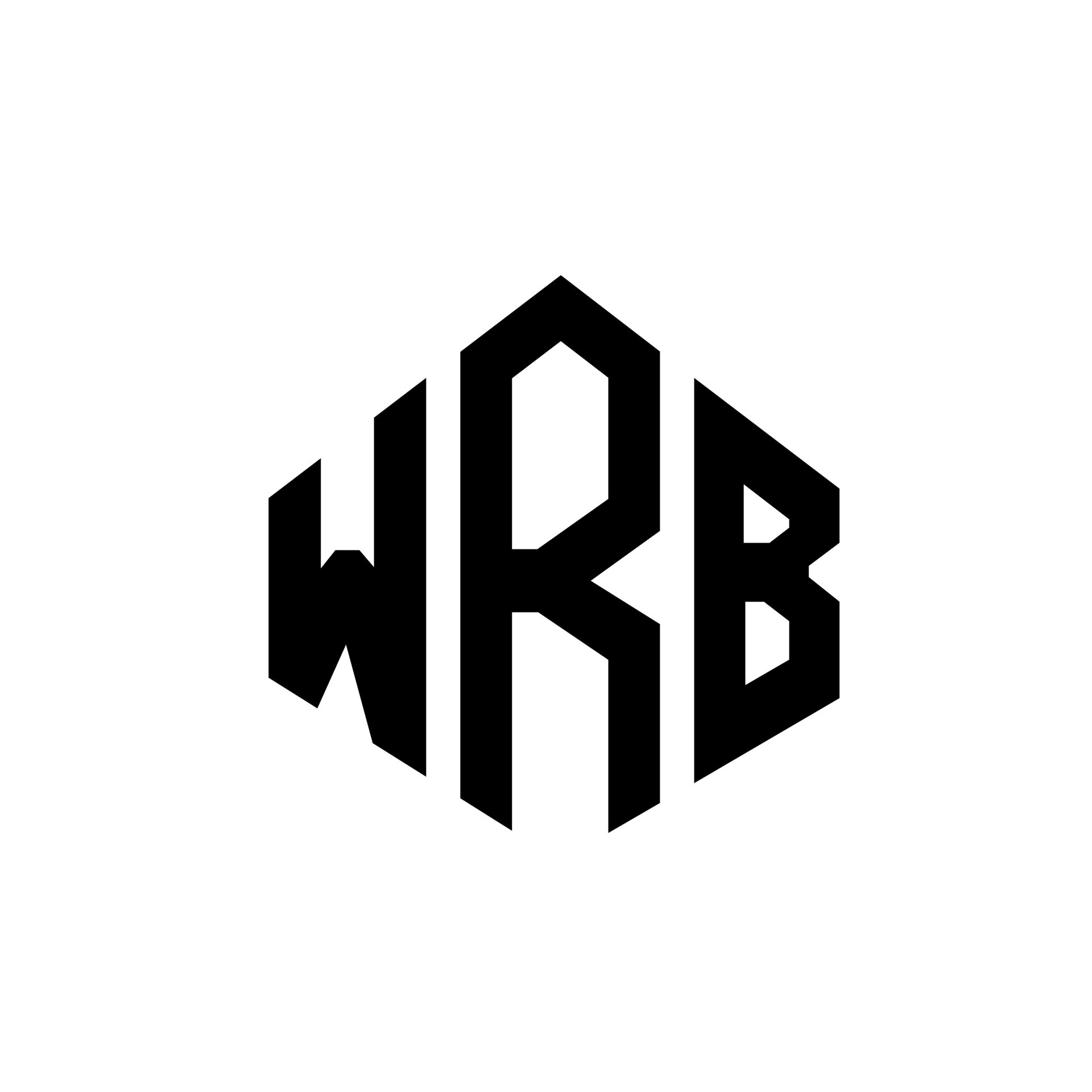 diseño de logotipo de letra wrb con forma de polígono. diseño de ...