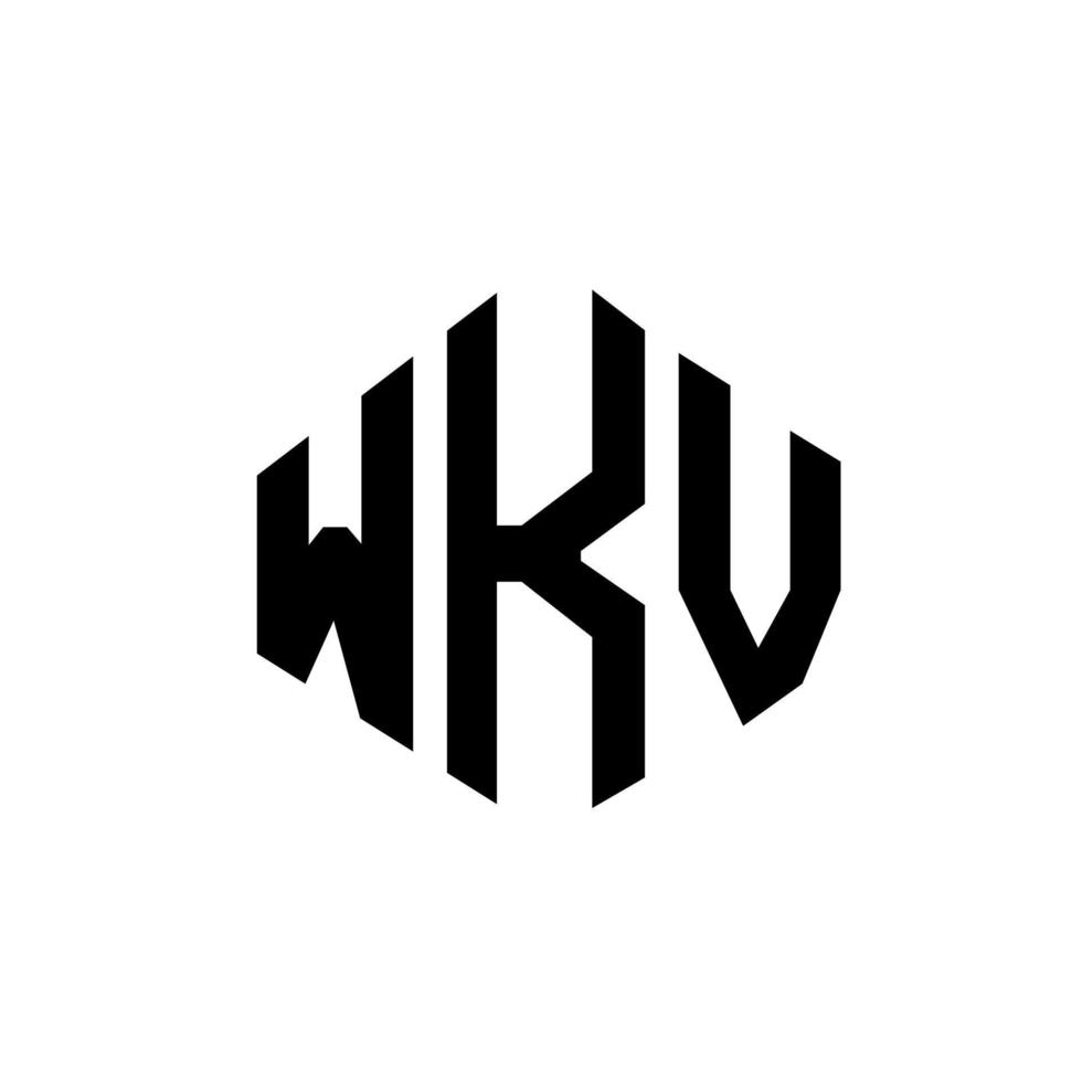 diseño de logotipo de letra wkv con forma de polígono. wkv polígono y diseño de logotipo en forma de cubo. wkv hexágono vector logo plantilla colores blanco y negro. monograma wkv, logotipo comercial e inmobiliario.