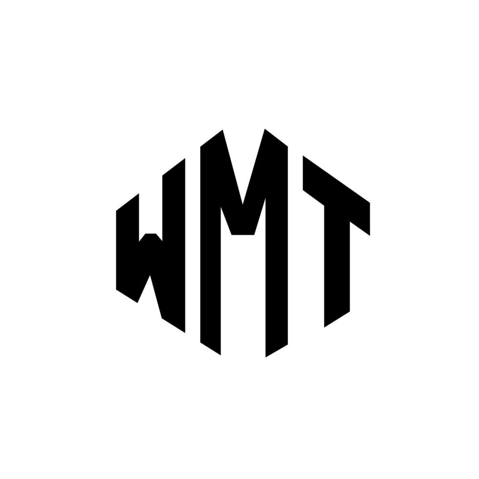 WMT letter logo design with polygon shape. WMT polygon and cube shape ...