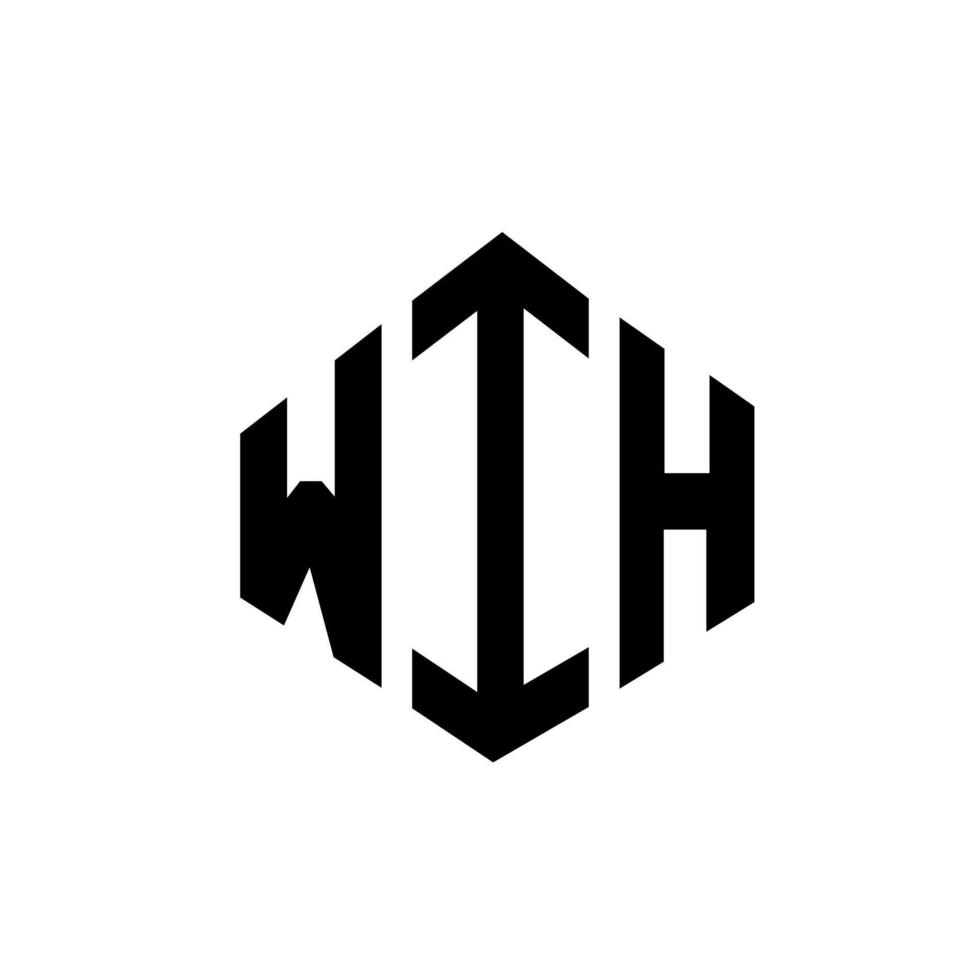 WIH letter logo design with polygon shape. WIH polygon and cube shape logo design. WIH hexagon vector logo template white and black colors. WIH monogram, business and real estate logo.