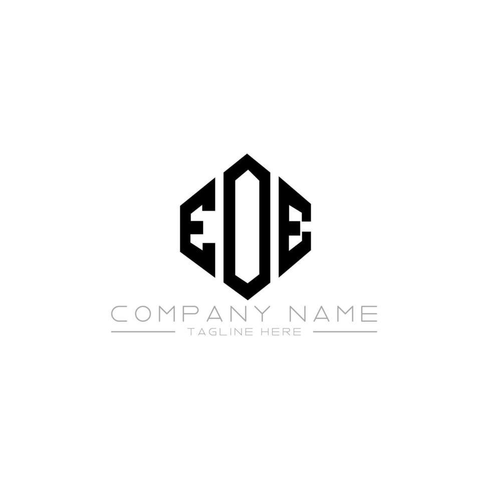 EOE letter logo design with polygon shape. EOE polygon and cube shape logo design. EOE hexagon vector logo template white and black colors. EOE monogram, business and real estate logo.