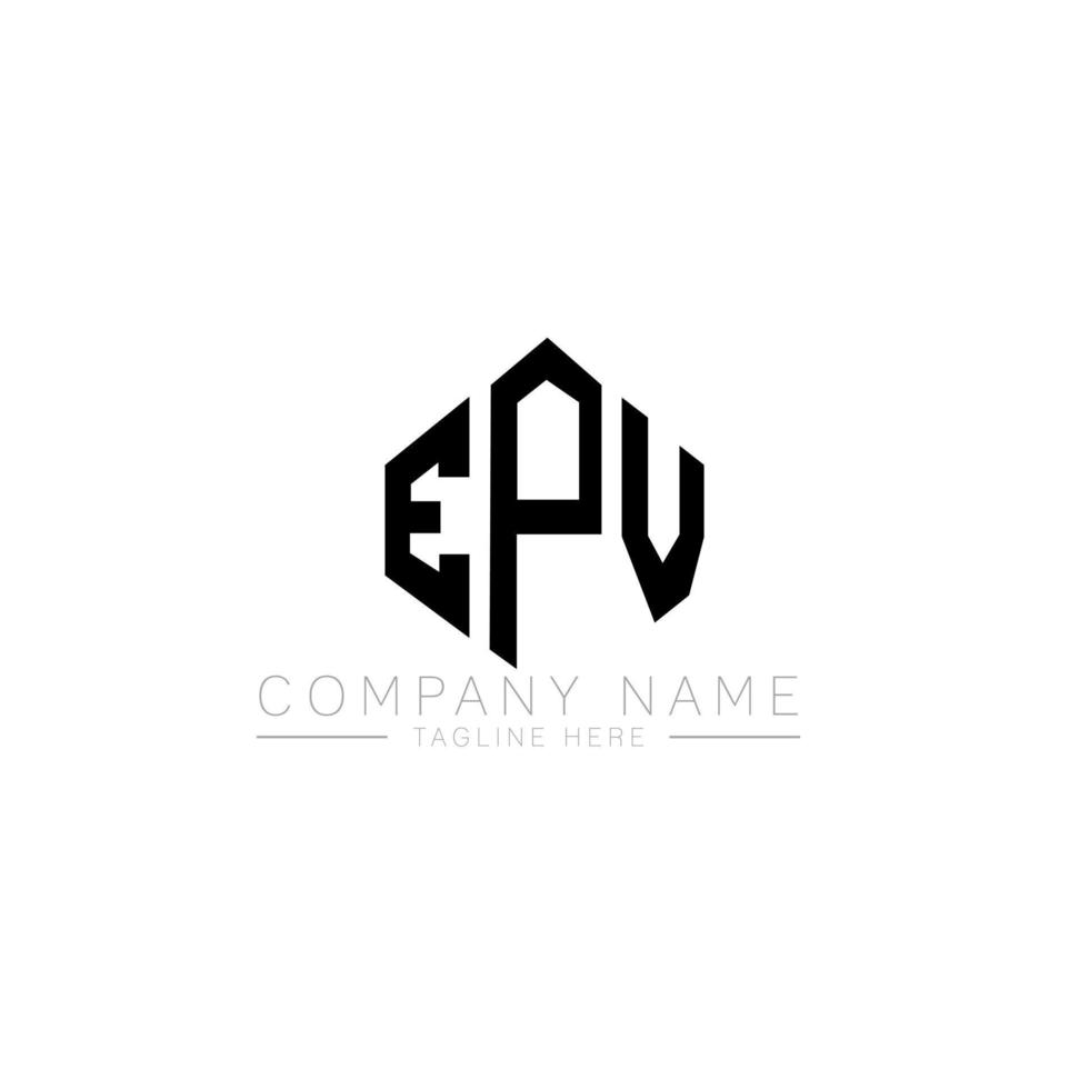 EPV letter logo design with polygon shape. EPV polygon and cube shape logo design. EPV hexagon vector logo template white and black colors. EPV monogram, business and real estate logo.