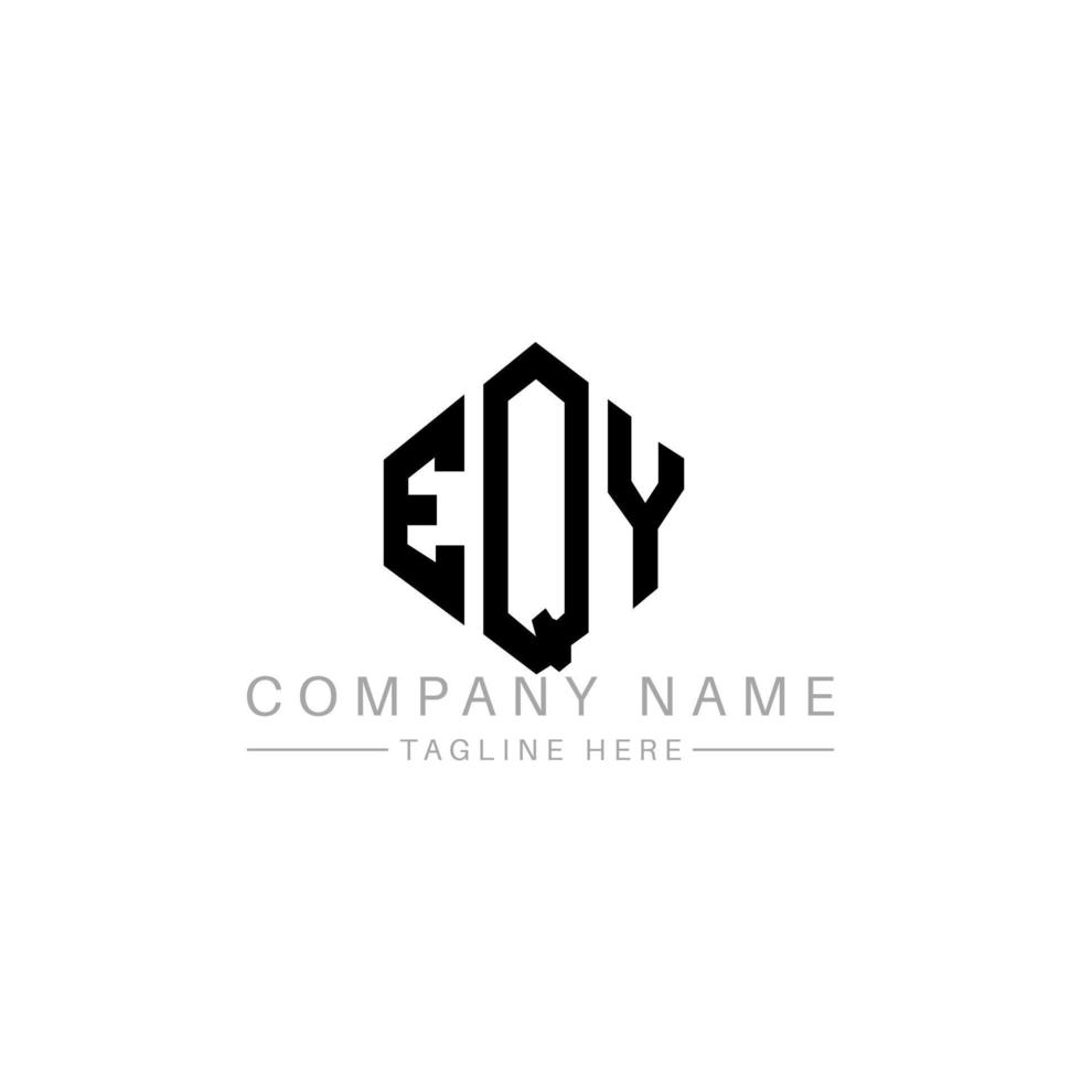 diseño de logotipo de letra eqy con forma de polígono. eqy polígono y diseño de logotipo en forma de cubo. eqy hexágono vector logo plantilla colores blanco y negro. monograma eqy, logotipo comercial e inmobiliario.