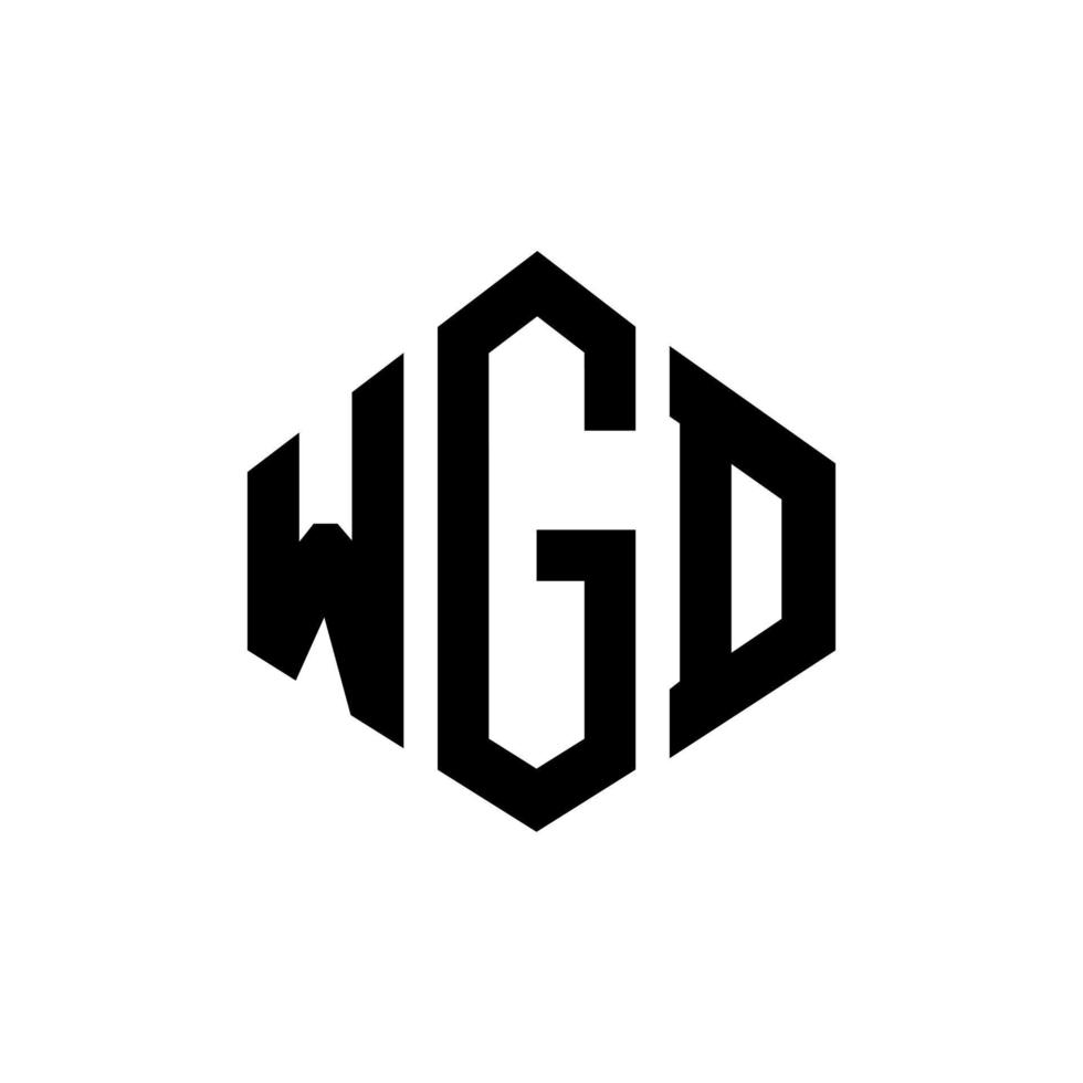 WGD letter logo design with polygon shape. WGD polygon and cube shape logo design. WGD hexagon vector logo template white and black colors. WGD monogram, business and real estate logo.