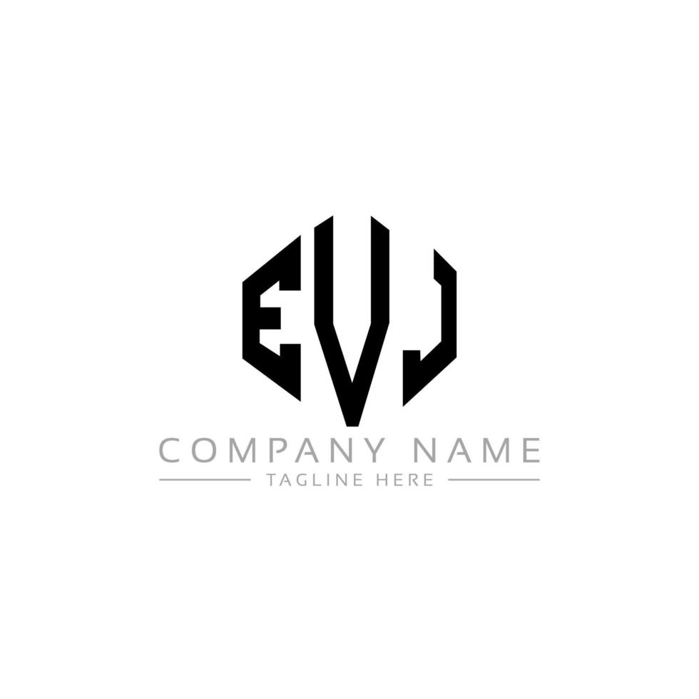 EVJ letter logo design with polygon shape. EVJ polygon and cube shape logo design. EVJ hexagon vector logo template white and black colors. EVJ monogram, business and real estate logo.