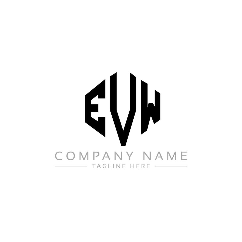 diseño de logotipo de letra evw con forma de polígono. diseño de logotipo en forma de cubo y polígono evw. evw hexágono vector logo plantilla colores blanco y negro. monograma evw, logotipo comercial e inmobiliario.
