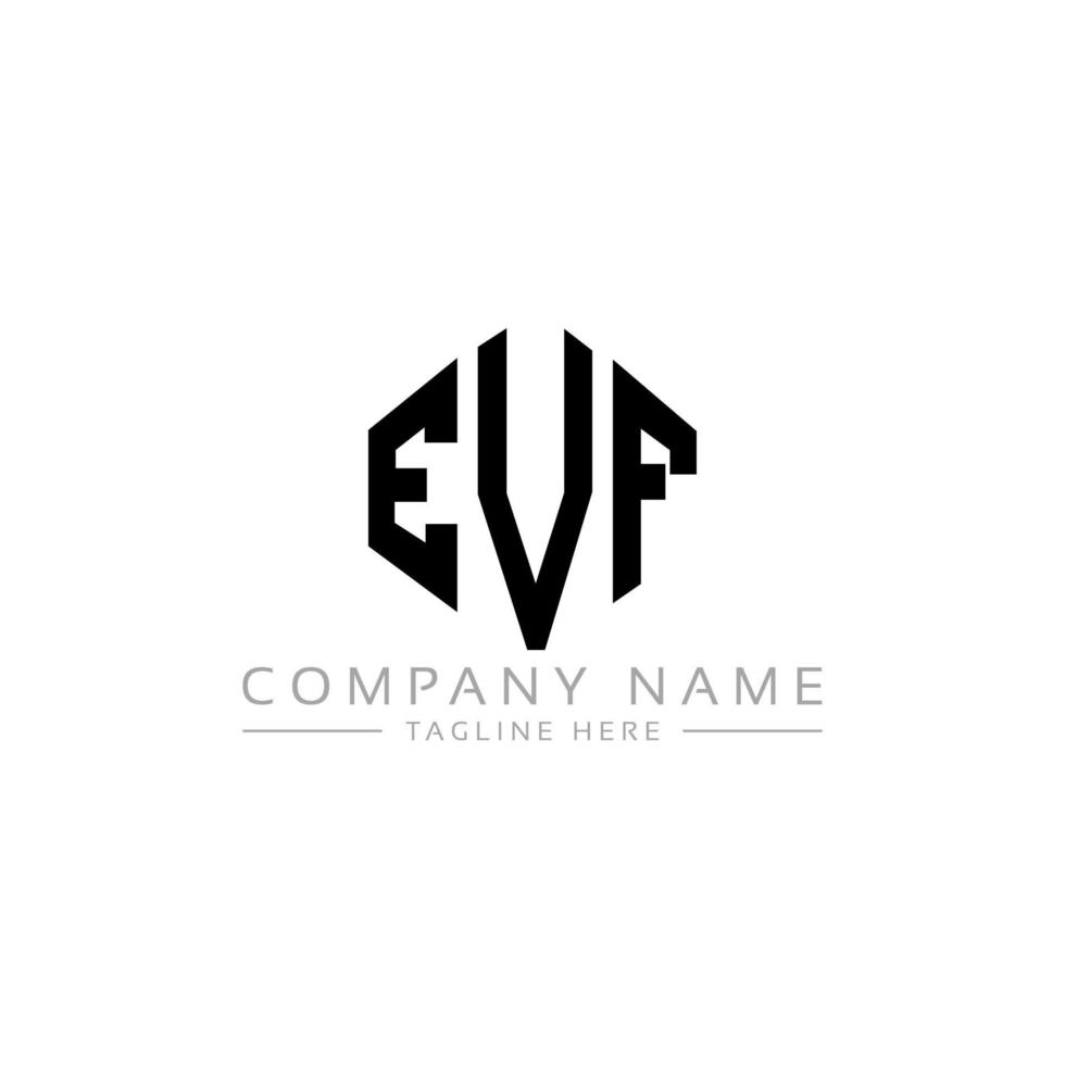 EVF letter logo design with polygon shape. EVF polygon and cube shape logo design. EVF hexagon vector logo template white and black colors. EVF monogram, business and real estate logo.
