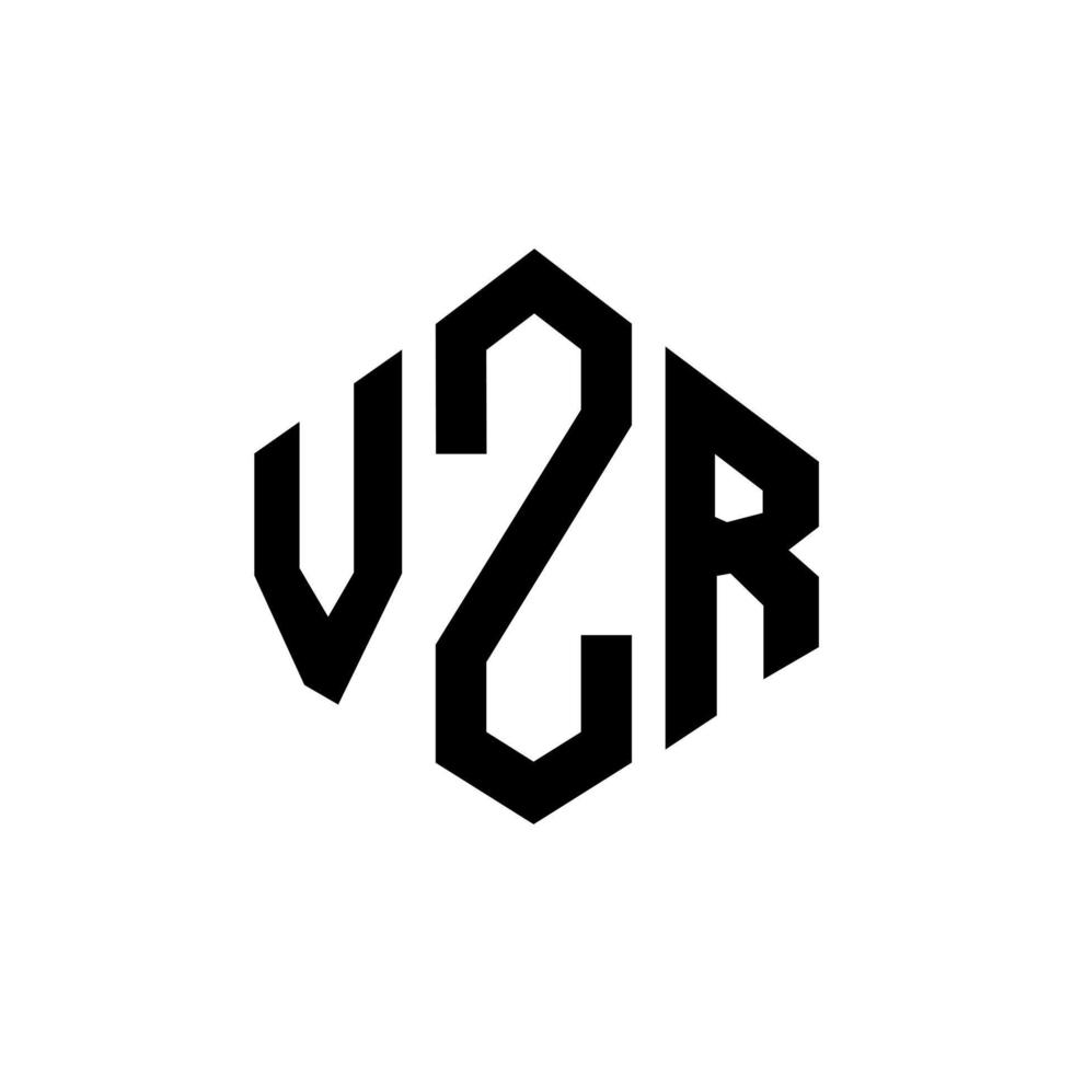 diseño de logotipo de letra vzr con forma de polígono. vzr polígono y diseño de logotipo en forma de cubo. vzr hexágono vector logo plantilla colores blanco y negro. Monograma vzr, logotipo empresarial y inmobiliario.