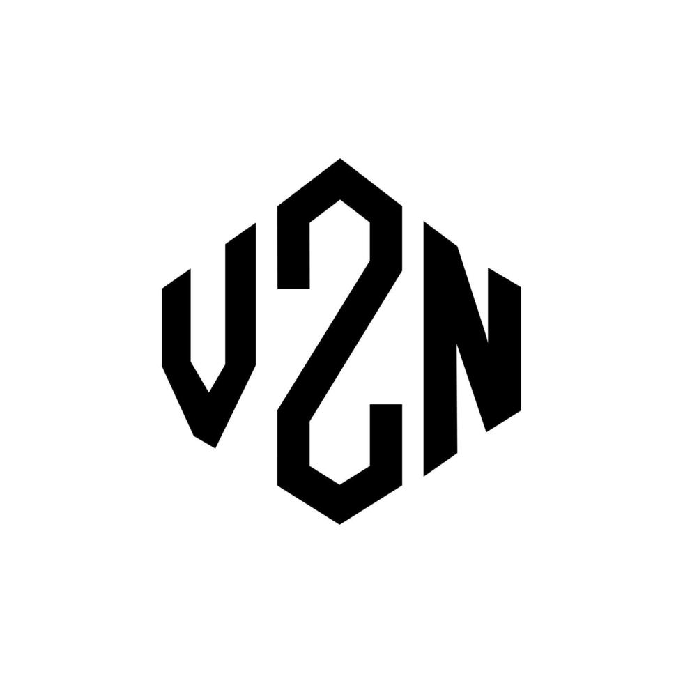 diseño de logotipo de letra vzn con forma de polígono. vzn polígono y diseño de logotipo en forma de cubo. vzn hexágono vector logo plantilla colores blanco y negro. monograma vzn, logotipo comercial e inmobiliario.