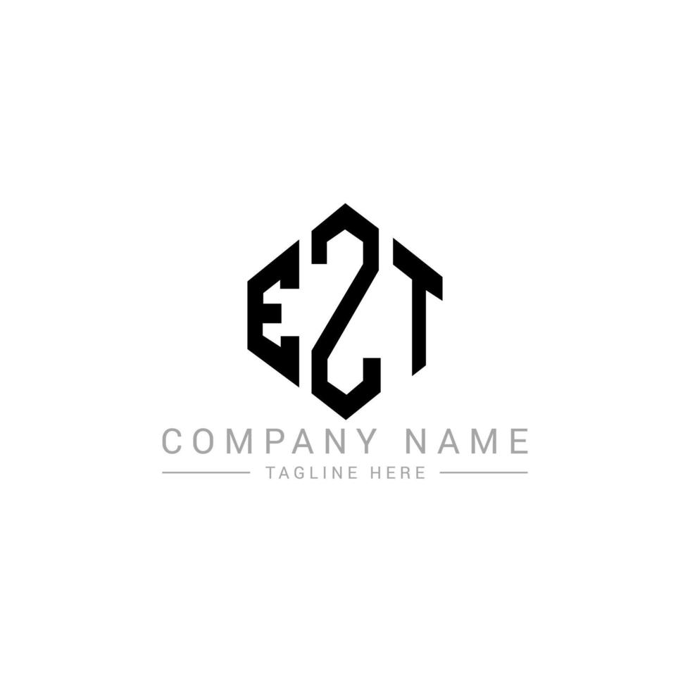 diseño de logotipo de letra ezt con forma de polígono. ezt polígono y diseño de logotipo en forma de cubo. ezt hexágono vector logo plantilla colores blanco y negro. monograma ezt, logotipo comercial y inmobiliario.