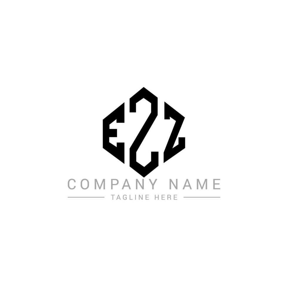 EZZ letter logo design with polygon shape. EZZ polygon and cube shape logo design. EZZ hexagon vector logo template white and black colors. EZZ monogram, business and real estate logo.