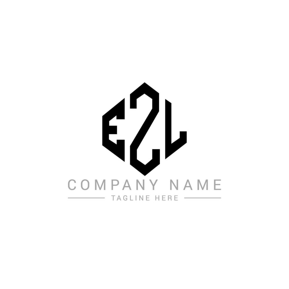 EZL letter logo design with polygon shape. EZL polygon and cube shape logo design. EZL hexagon vector logo template white and black colors. EZL monogram, business and real estate logo.