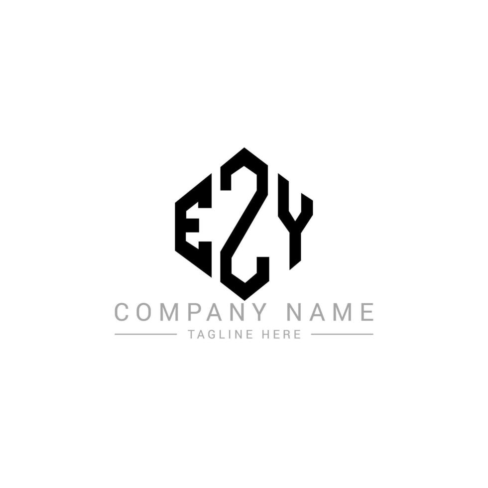 EZY letter logo design with polygon shape. EZY polygon and cube shape logo design. EZY hexagon vector logo template white and black colors. EZY monogram, business and real estate logo.