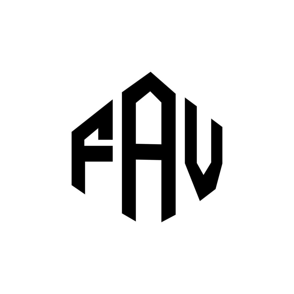 diseño de logotipo de letra fav con forma de polígono. Diseño de logotipo en forma de polígono y cubo favorito. fav hexagon vector logo plantilla colores blanco y negro. monograma favorito, logotipo comercial y inmobiliario.