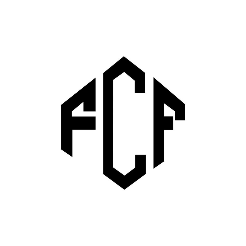 diseño de logotipo de letra fcf con forma de polígono. diseño de logotipo de forma de cubo y polígono fcf. plantilla de logotipo vectorial hexagonal fcf colores blanco y negro. Monograma fcf, logotipo empresarial y inmobiliario. vector