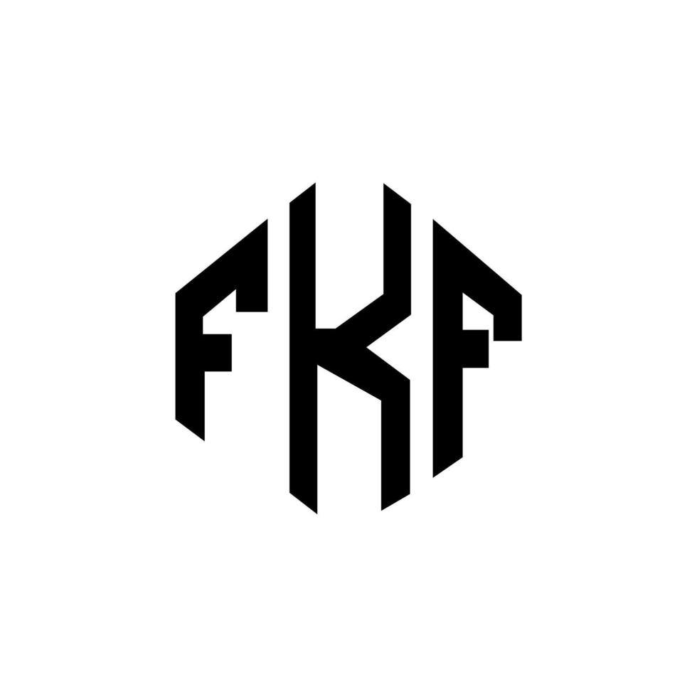 FKF letter logo design with polygon shape. FKF polygon and cube shape logo design. FKF hexagon vector logo template white and black colors. FKF monogram, business and real estate logo.