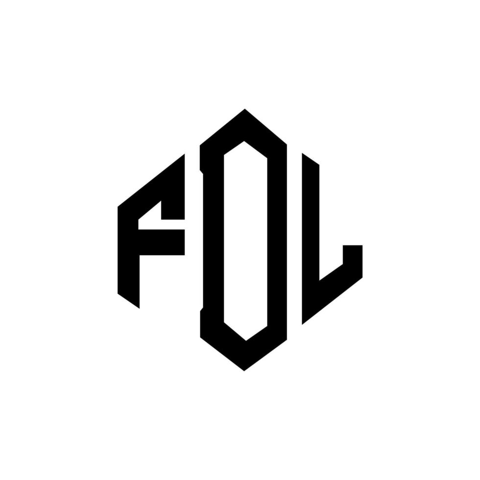 diseño de logotipo de letra fdl con forma de polígono. diseño de logotipo de forma de cubo y polígono fdl. Plantilla de logotipo vectorial hexagonal fdl colores blanco y negro. Monograma fdl, logotipo empresarial y inmobiliario. vector