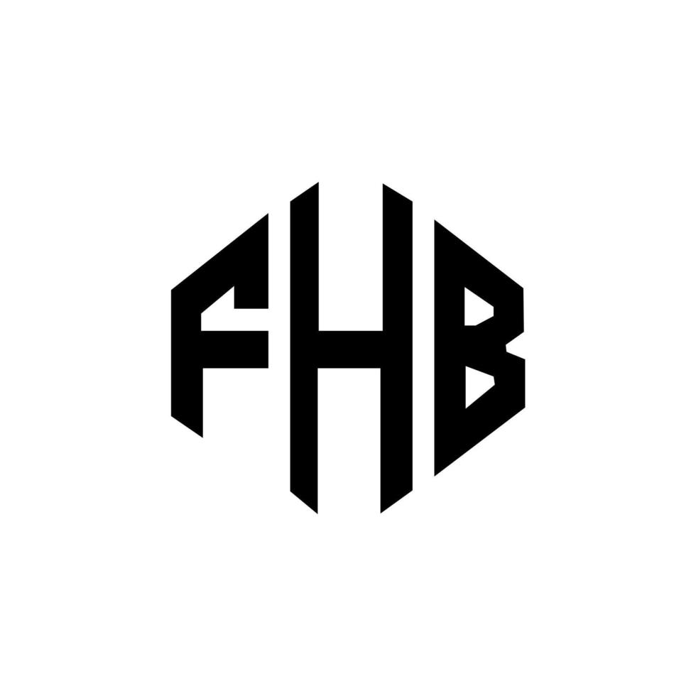 diseño de logotipo de letra fhb con forma de polígono. diseño de logotipo de forma de cubo y polígono fhb. Plantilla de logotipo vectorial hexagonal fhb colores blanco y negro. Monograma fhb, logotipo empresarial y inmobiliario. vector