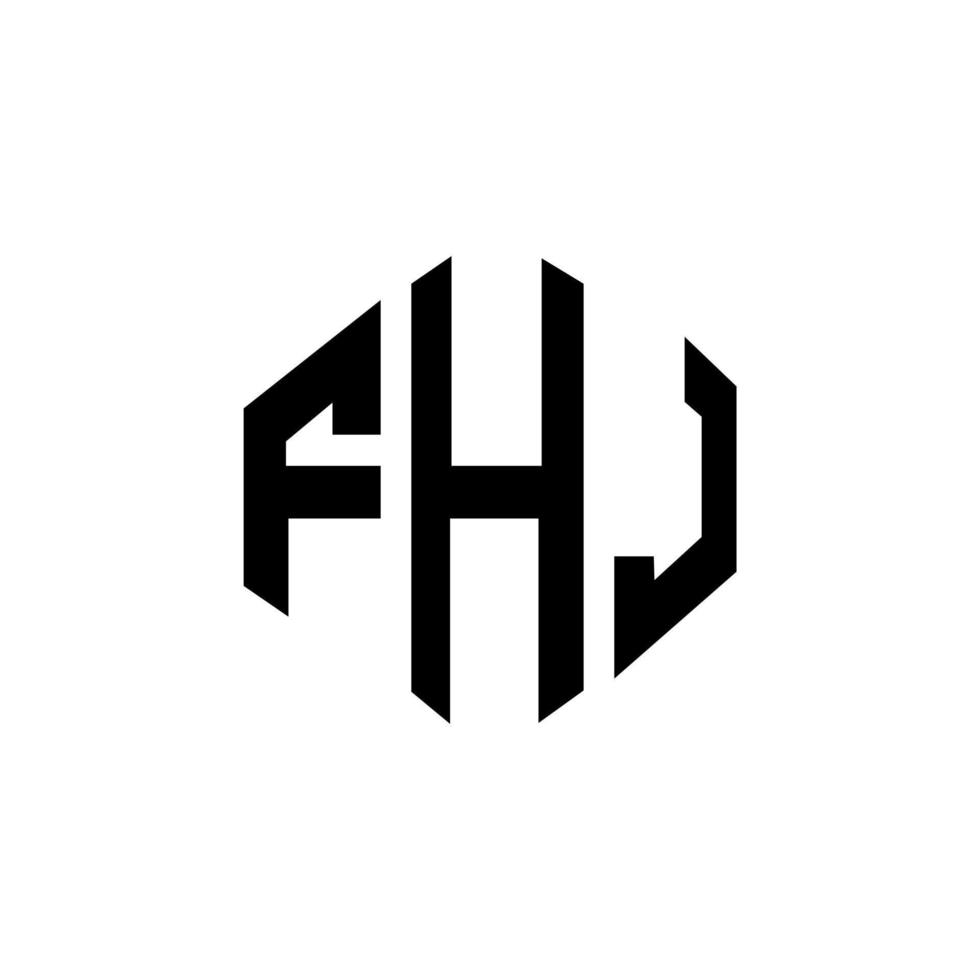 diseño de logotipo de letra fhj con forma de polígono. fhj polígono y diseño de logotipo en forma de cubo. fhj hexágono vector logo plantilla colores blanco y negro. monograma fhj, logotipo empresarial y inmobiliario.