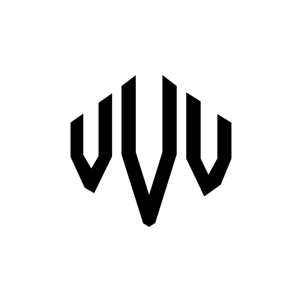 diseño de logotipo de letra vvv con forma de polígono. diseño de logotipo de forma de cubo y polígono vvv. vvv hexágono vector logo plantilla colores blanco y negro. monograma vvv, logotipo empresarial y inmobiliario.
