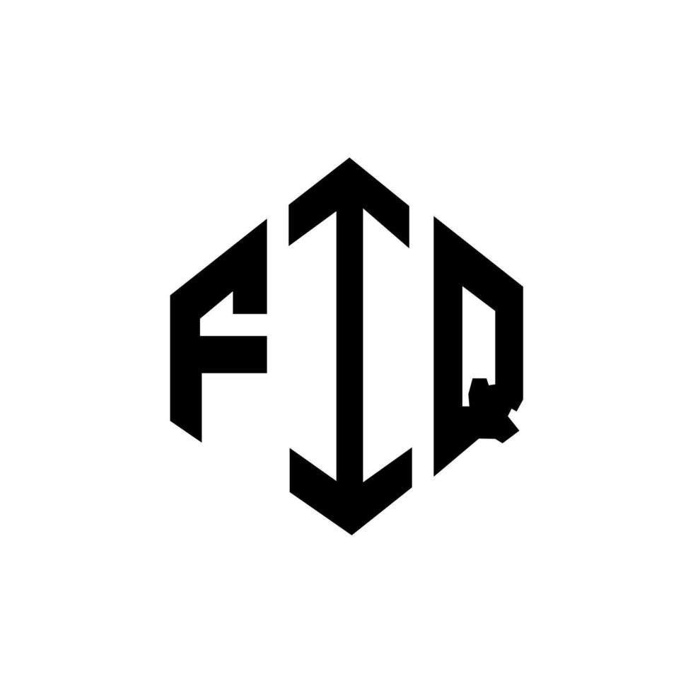 FIQ letter logo design with polygon shape. FIQ polygon and cube shape logo design. FIQ hexagon vector logo template white and black colors. FIQ monogram, business and real estate logo.