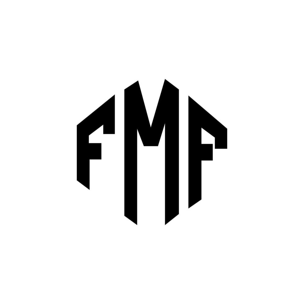 FMF letter logo design with polygon shape. FMF polygon and cube shape