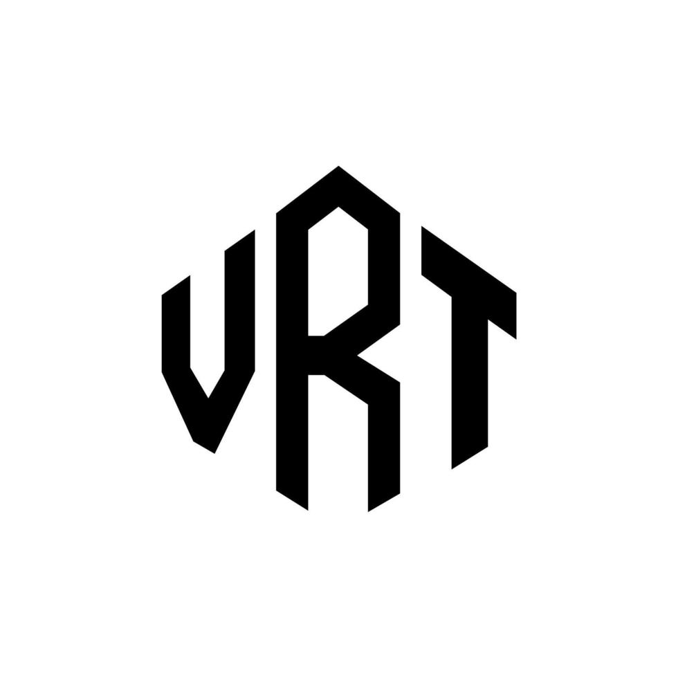 diseño de logotipo de letra vrt con forma de polígono. diseño de logotipo de forma de cubo y polígono vrt. plantilla de logotipo vectorial hexagonal vrt colores blanco y negro. monograma vrt, logotipo empresarial y inmobiliario. vector