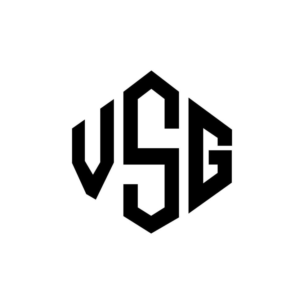 VSG letter logo design with polygon shape. VSG polygon and cube shape logo design. VSG hexagon vector logo template white and black colors. VSG monogram, business and real estate logo.