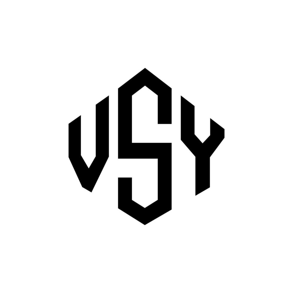 VSY letter logo design with polygon shape. VSY polygon and cube shape logo design. VSY hexagon vector logo template white and black colors. VSY monogram, business and real estate logo.