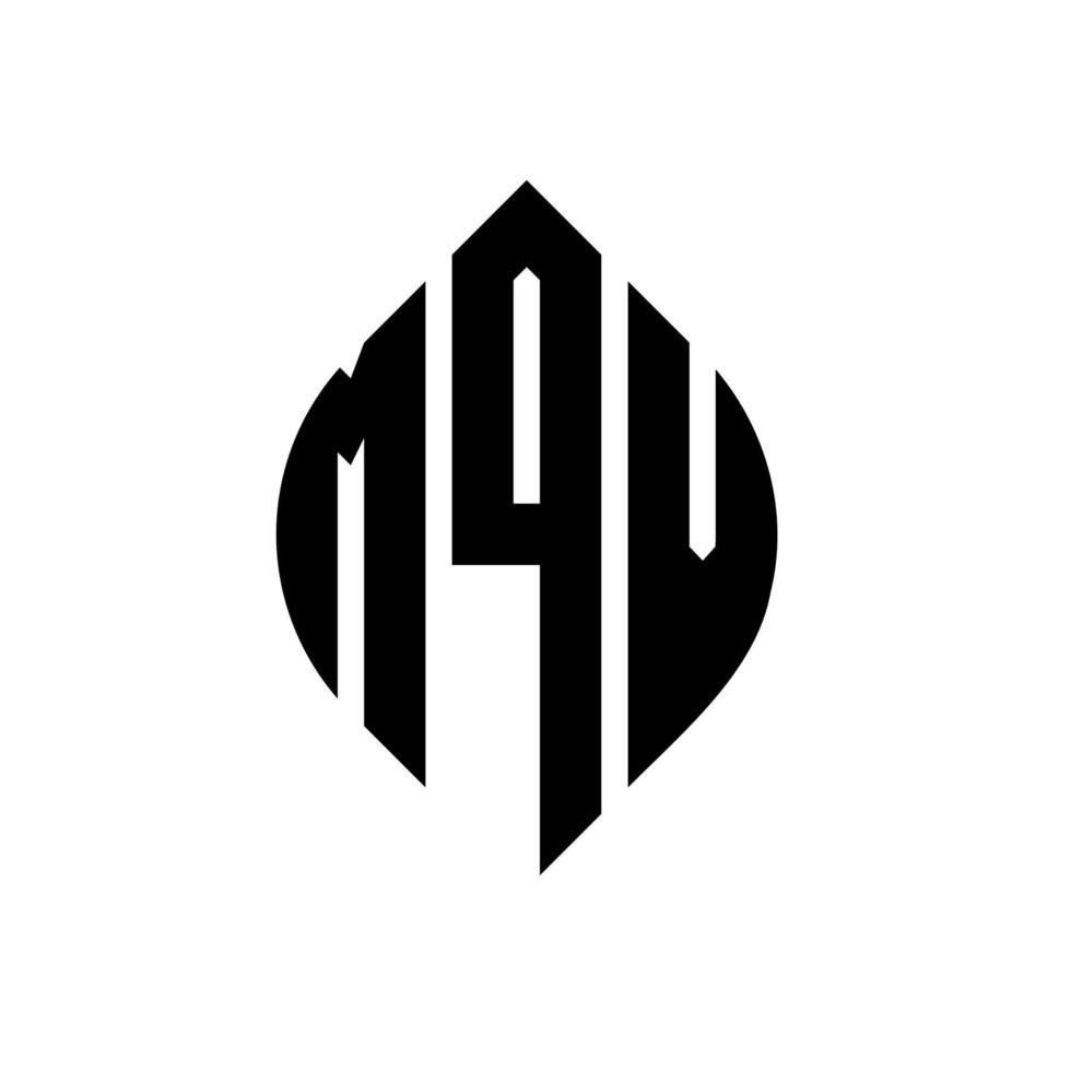 diseño de logotipo de letra de círculo mqv con forma de círculo y elipse. mqv letras elipses con estilo tipográfico. las tres iniciales forman un logo circular. vector de marca de letra de monograma abstracto del emblema del círculo mqv.