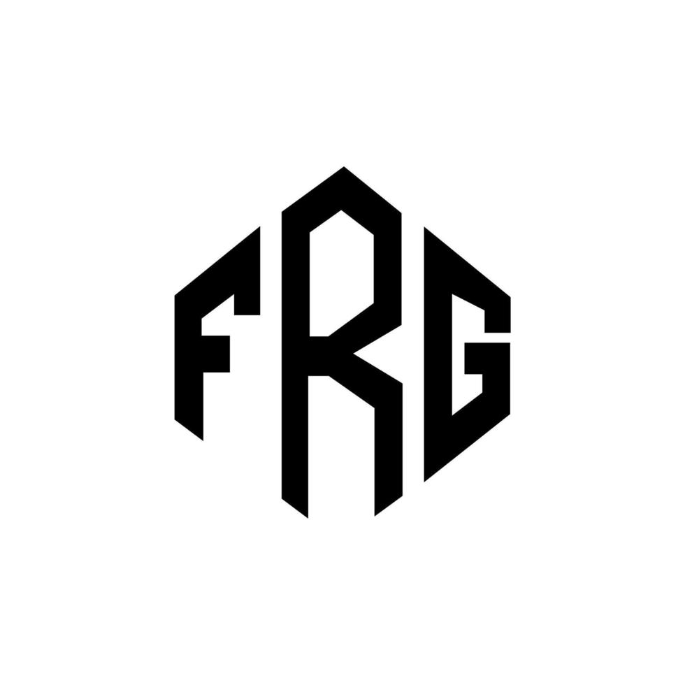 FRG letter logo design with polygon shape. FRG polygon and cube shape logo design. FRG hexagon vector logo template white and black colors. FRG monogram, business and real estate logo.