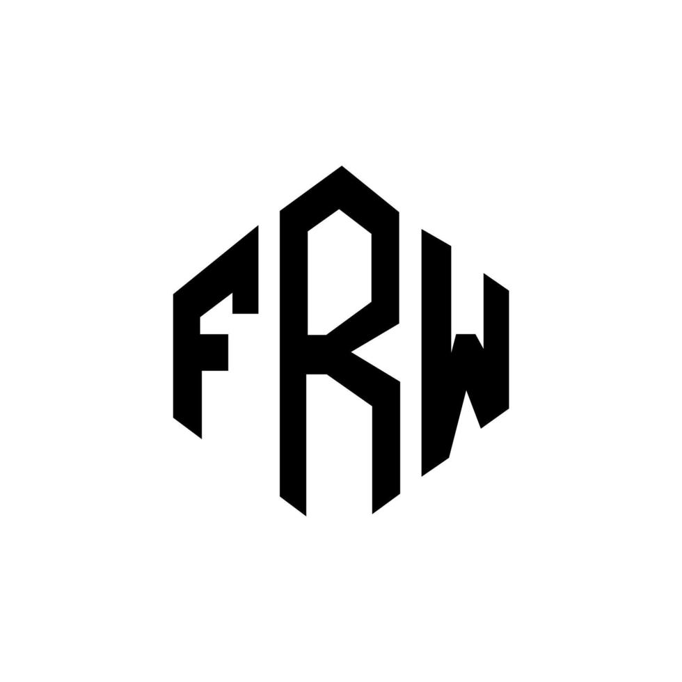 FRW letter logo design with polygon shape. FRW polygon and cube shape logo design. FRW hexagon vector logo template white and black colors. FRW monogram, business and real estate logo.