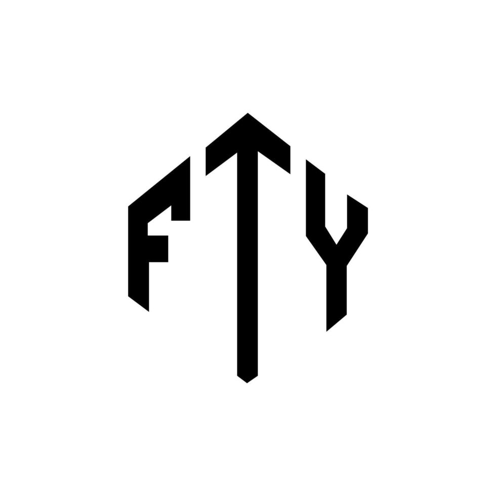 Diseño de logotipo de letra fty con forma de polígono. Fty diseño de logotipo en forma de polígono y cubo. fty hexágono vector logo plantilla colores blanco y negro. Fty monograma, logotipo empresarial y inmobiliario.