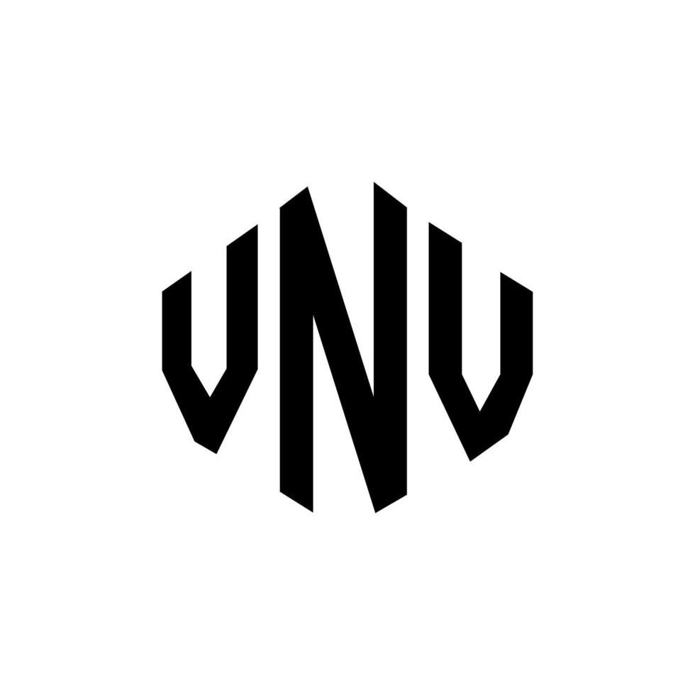 diseño de logotipo de letra vnv con forma de polígono. diseño de logotipo en forma de cubo y polígono vnv. vnv hexágono vector logo plantilla colores blanco y negro. Monograma vnv, logotipo empresarial y inmobiliario.