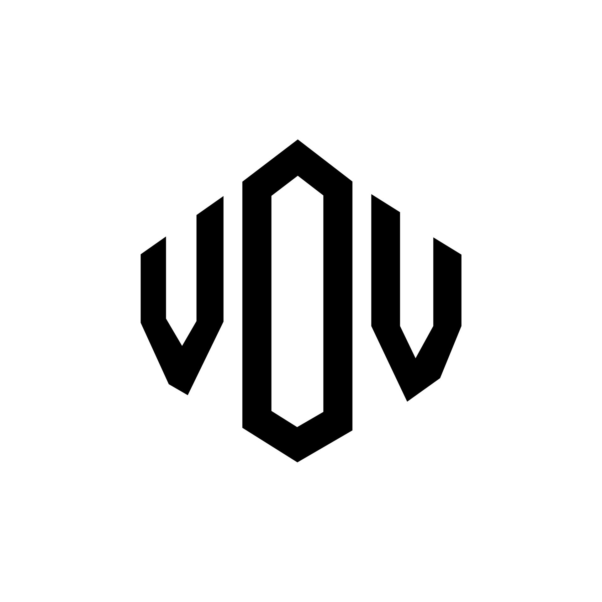 diseño de logotipo de letra vov con forma de polígono. diseño de